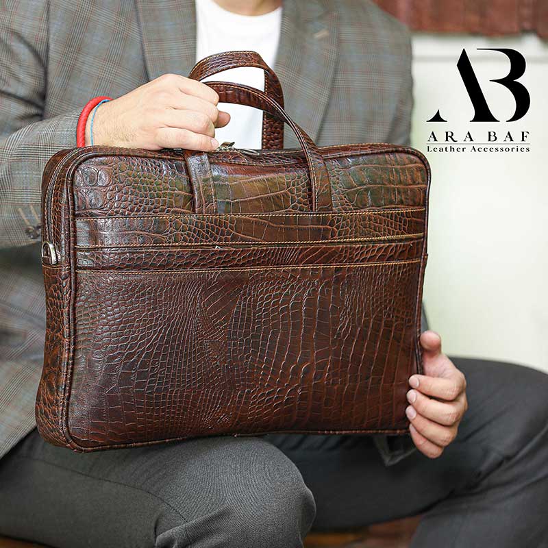 کیف اداری بزرگ مردانه چرم طبیعی مدل AB-M-2002