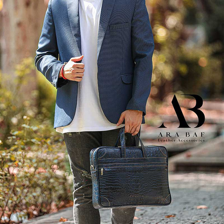 کیف اداری بزرگ مردانه چرم طبیعی مدل AB-M-2002