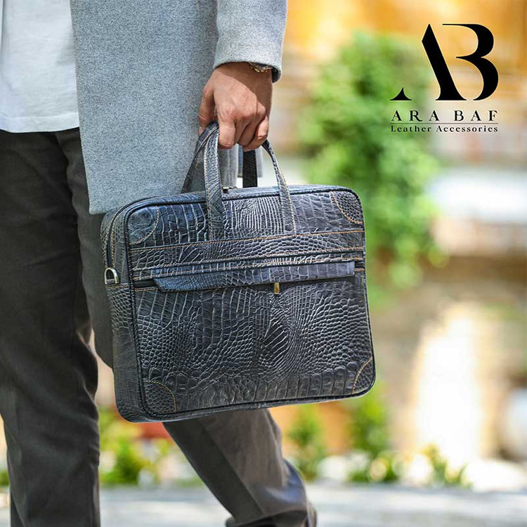 کیف اداری بزرگ مردانه چرم طبیعی مدل AB-M-2002